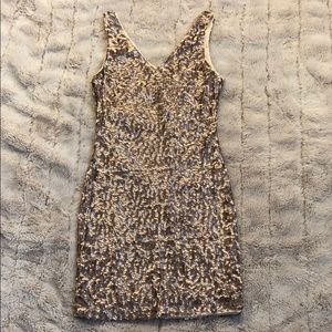 gold sequin dress